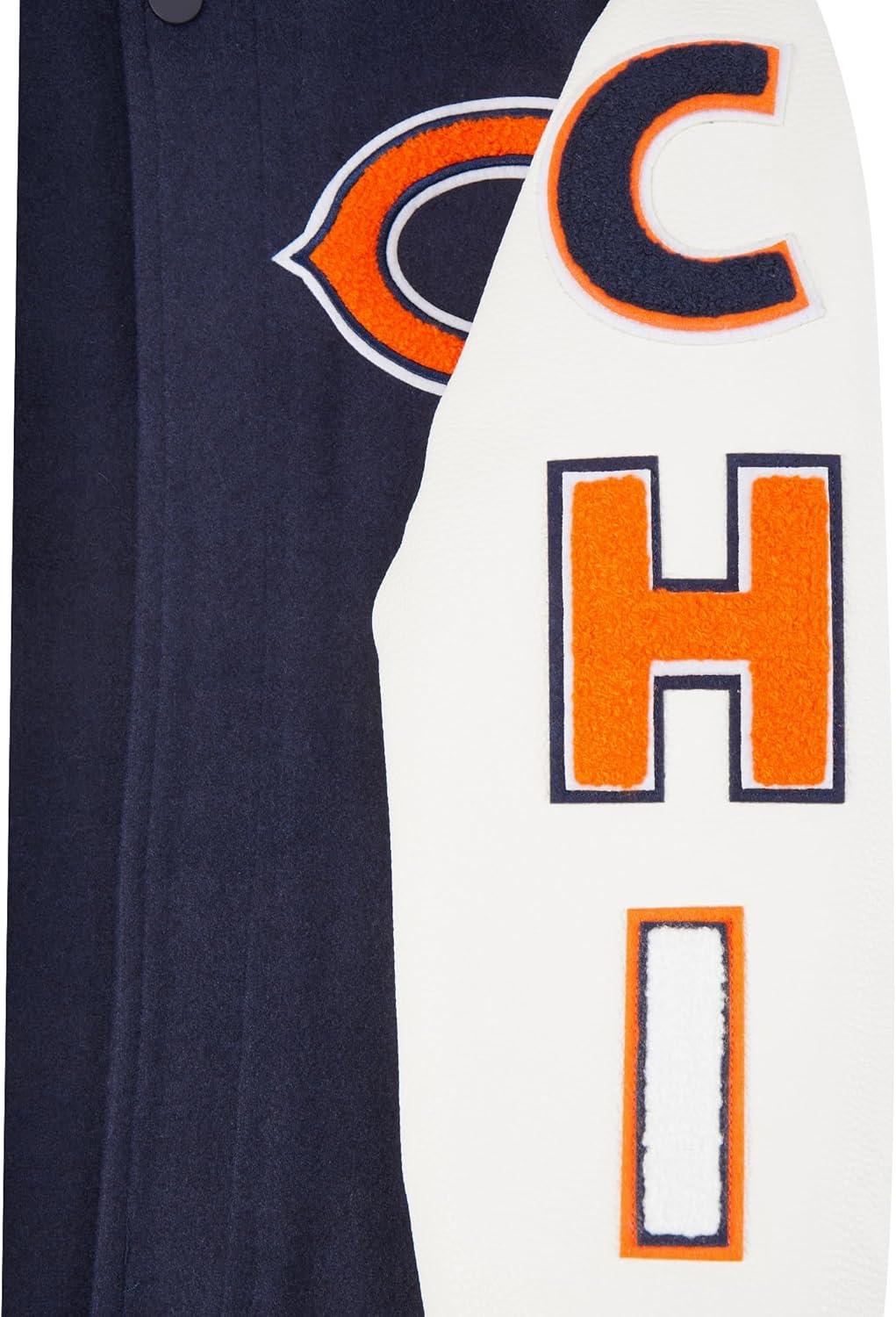 imagePro Standard Big Boys NFL Classic Chenille Varsity JacketMidnight NavyWhite