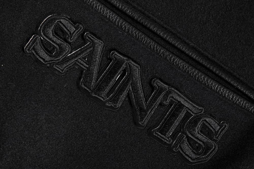 imagePro Standard Mens NFL New Orleans Saints Classic Triple Black Varsity Jacket M