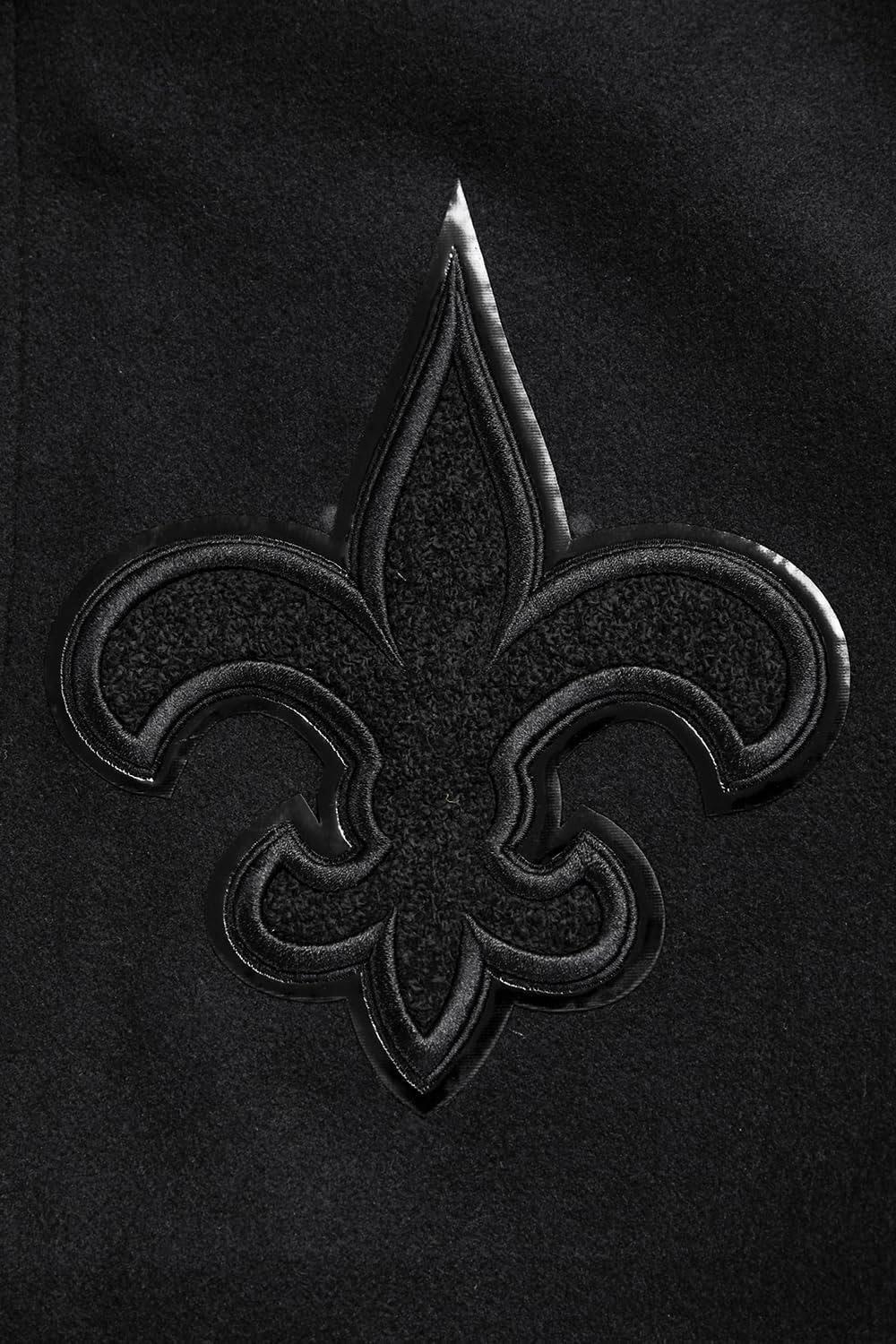 imagePro Standard Mens NFL New Orleans Saints Classic Triple Black Varsity Jacket M
