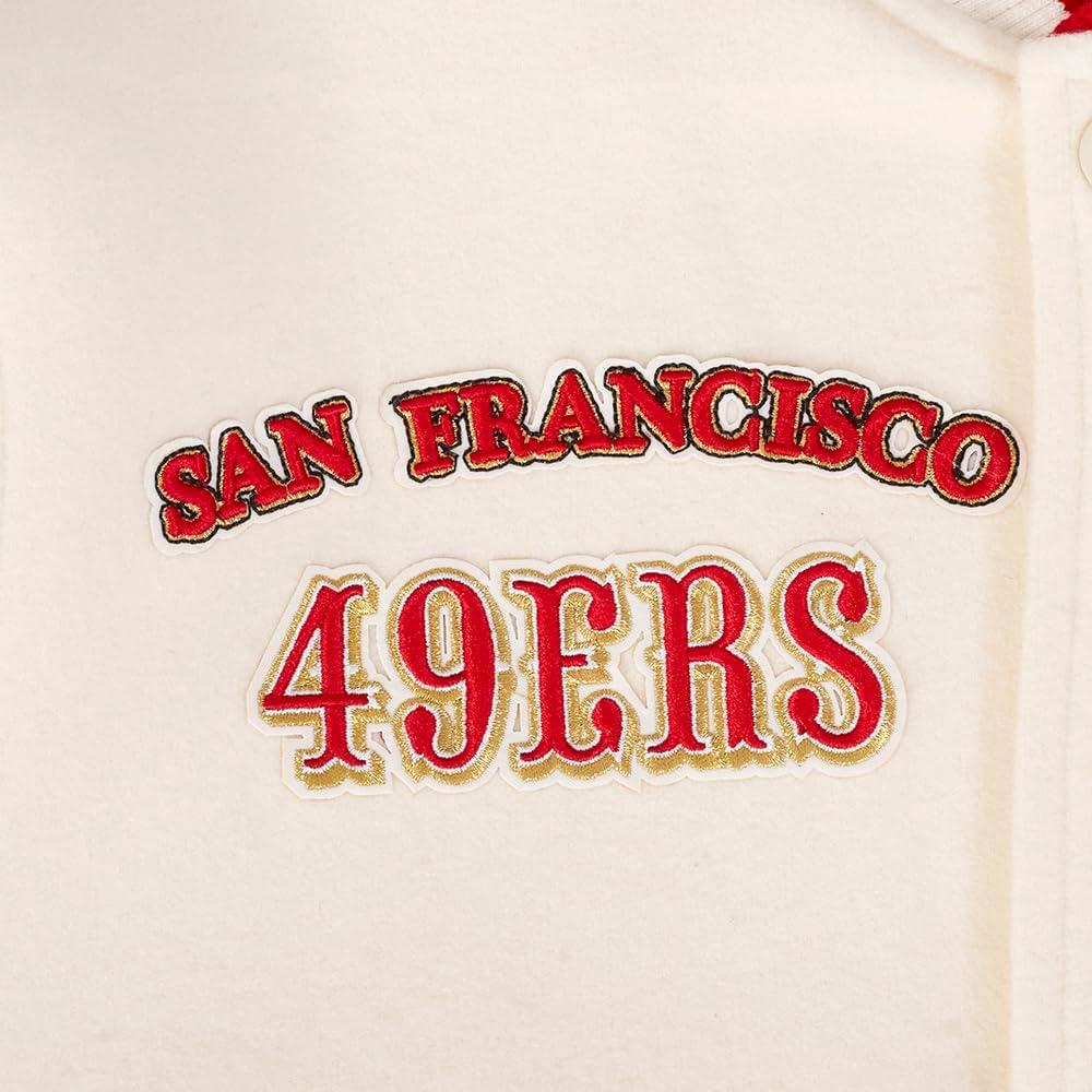 imagePro Standard Mens NFL Retro Classics Varsity JacketEggshell Red
