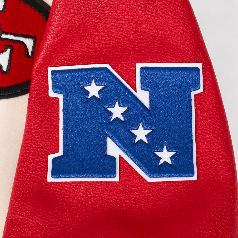 imagePro Standard Mens NFL Retro Classics Varsity JacketEggshell Red
