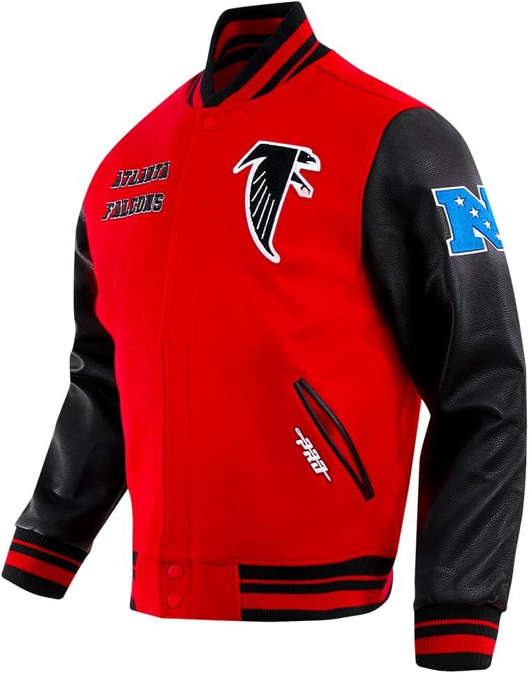 imagePro Standard Mens NFL Retro Classics Varsity JacketRedBlack