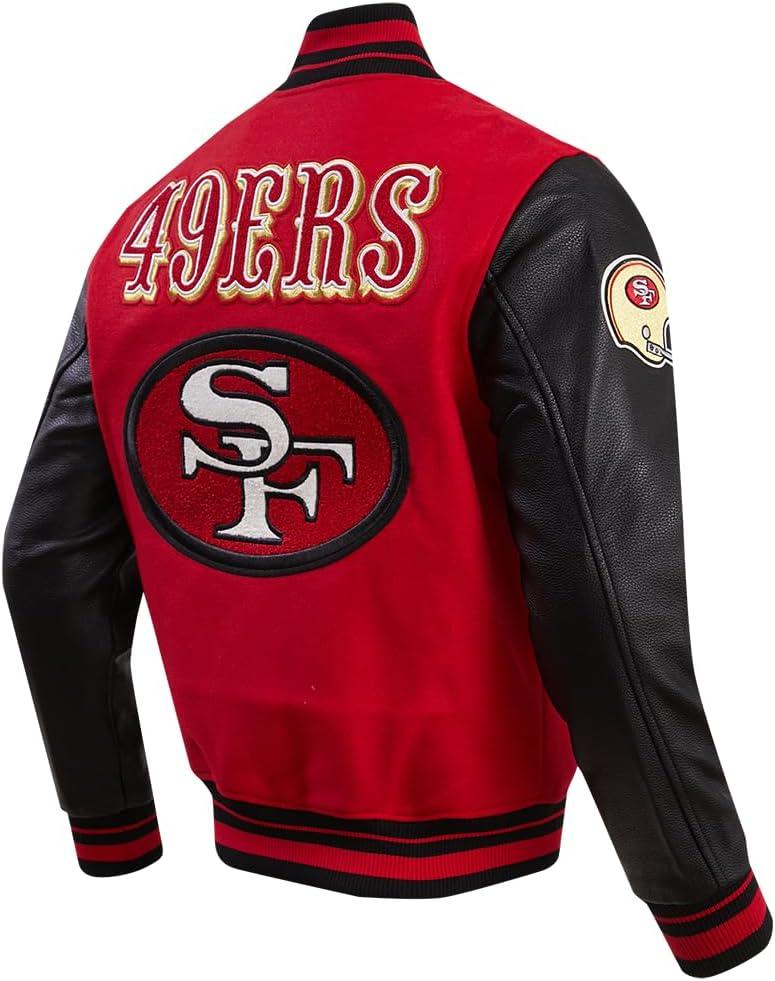 imagePro Standard Mens NFL Retro Classics Varsity JacketRedBlack