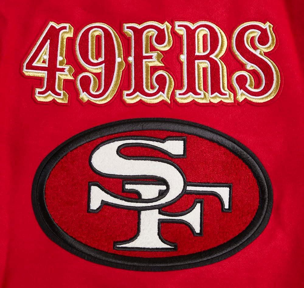 imagePro Standard Mens NFL Retro Classics Varsity JacketRedBlack