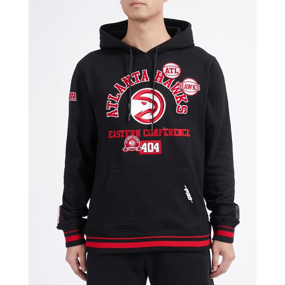 imagePro Standard Mens NBA Modern Originals Brushed Back French Terry Pull Over HoodieBlackRedBlack