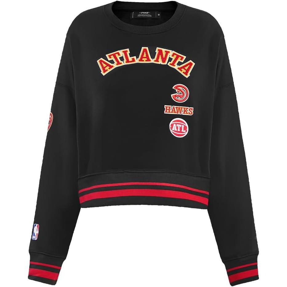 imagePro Standard Womens NBA Retro Classics Brushed Back French Terry Crewneck SweatshirtBlack