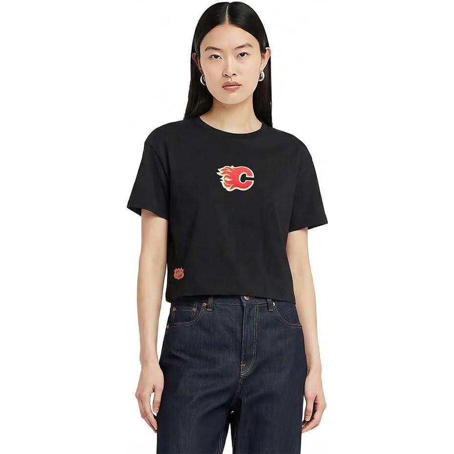imagePro Standard Womens Womens NHL Wingspan Cotton Single Short Sleeve Boxy TeeEggshell Red