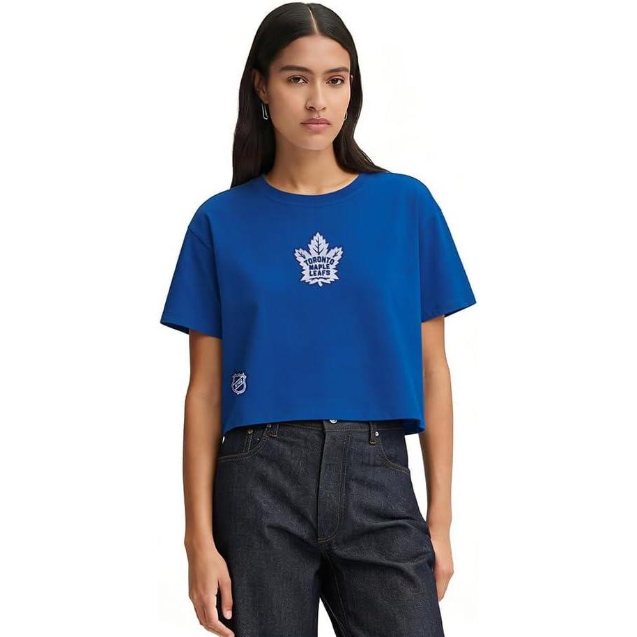 imagePro Standard Womens Womens NHL Wingspan Cotton Single Short Sleeve Boxy TeeMidnight Navy
