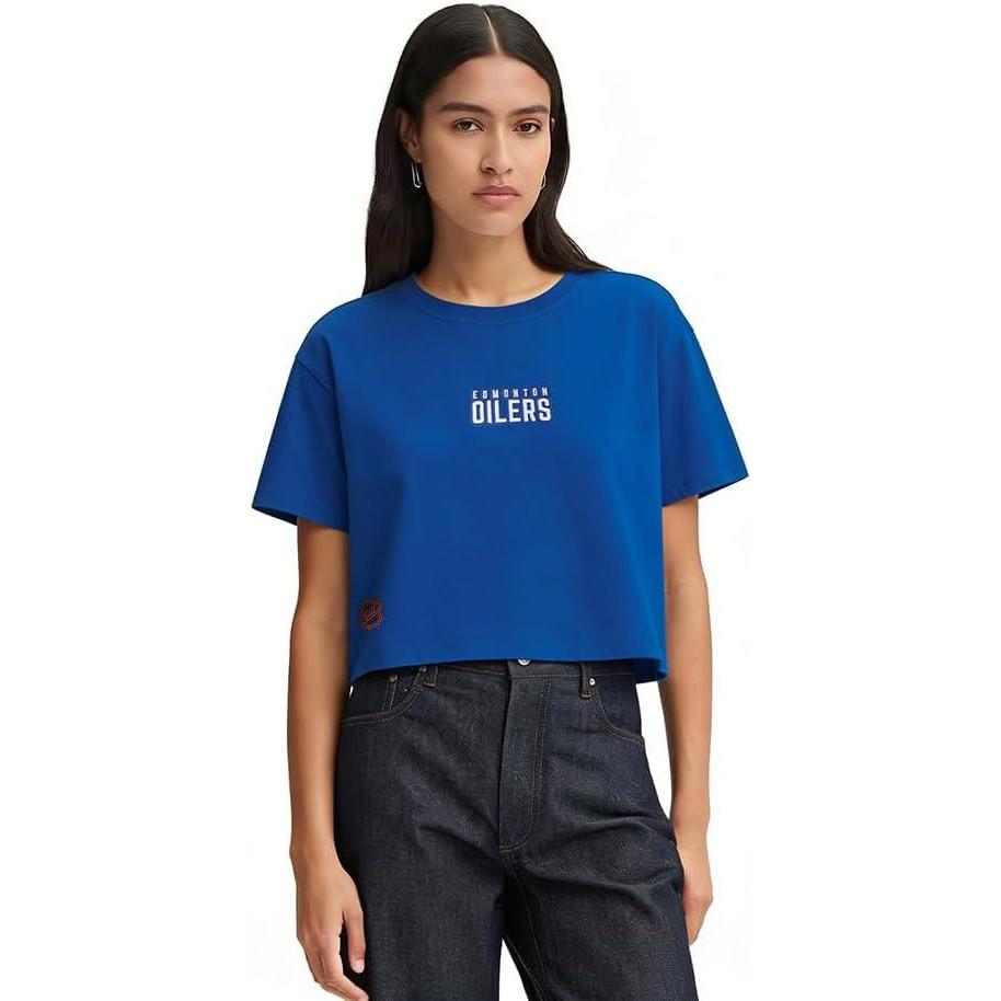 imagePro Standard Womens Womens NHL Wingspan Short Sleeve Boxy TeeDodger Blue