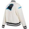 Pro Standard Womens NFL Carolina Panthers Retro Classics Satin Jacket Eggshell/Black S