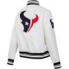 Pro Standard Womens NFL Houston Texans Retro Classics Satin Jacket Eggshell/Black M