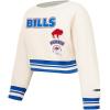 Retro Buffalo Bills Toddler Girls Fleece Crewneck by Pro Standard(Eggshell/Royal Blue)