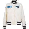 Pro Standard Womens NFL Carolina Panthers Retro Classics Satin Jacket Eggshell/Black S