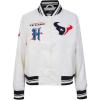 Pro Standard Womens NFL Houston Texans Retro Classics Satin Jacket Eggshell/Black M