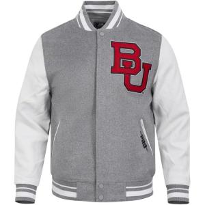 Pro Standard NCAA mens Pro Standard Mens College Classic Chenille Wool Varsity Jacket(Heather Grey/White)