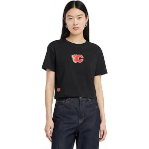 Pro Standard Womens Womens NHL Wingspan Cotton Single Short Sleeve Boxy Tee(Eggshell/ Red)
