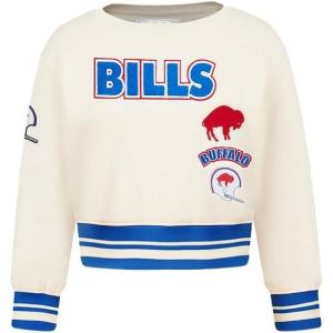 Retro Buffalo Bills Toddler Girls Fleece Crewneck by Pro Standard(Eggshell/Royal Blue)