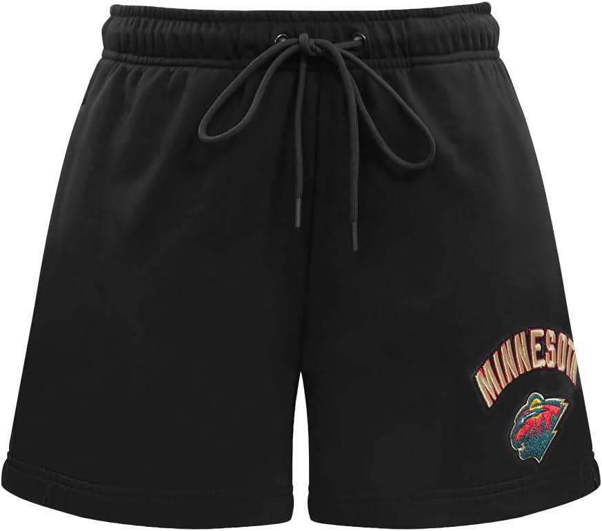 imagePro Standard Womens NHL Classic Chenille Brushed Back French Terry Fleece ShortBlack