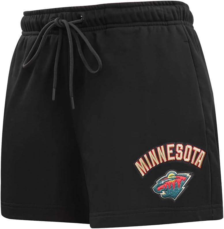 imagePro Standard Womens NHL Classic Chenille Brushed Back French Terry Fleece ShortBlack