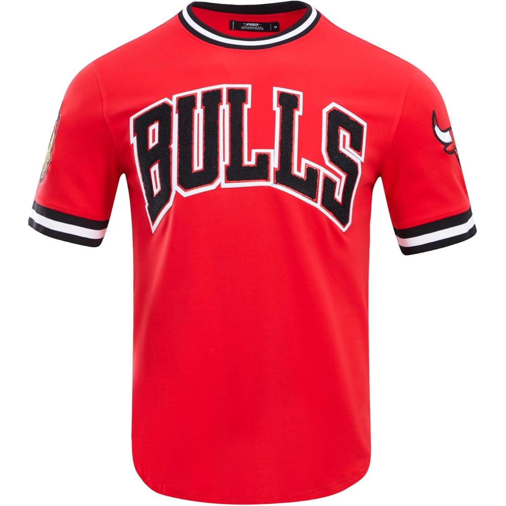 imagePro Standard NBA Mens Mens NBA Classic Chenille Cotton Double Knit Short Sleeve TeePrimary Team Color