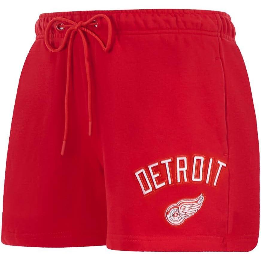 imagePro Standard Womens NHL Classic Chenille Brushed Back French Terry Fleece ShortRed