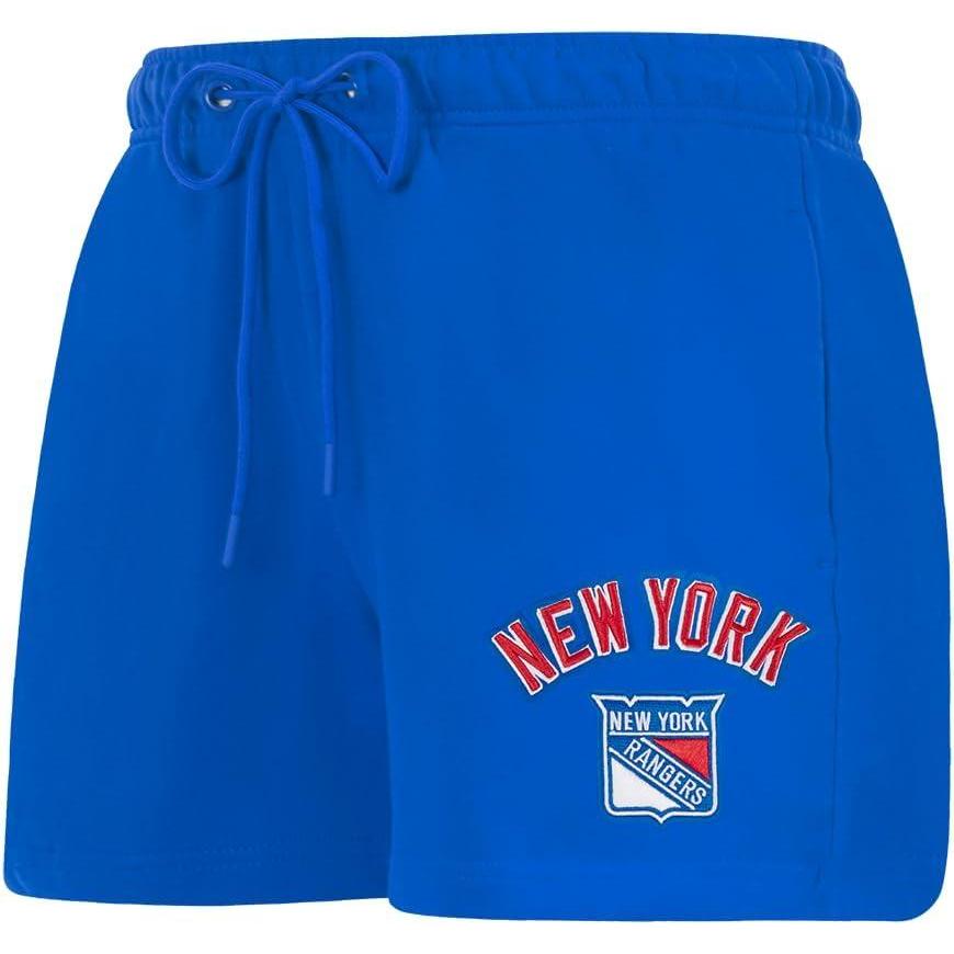 imagePro Standard Womens NHL Classic Chenille Brushed Back French Terry Fleece ShortRoyal Blue