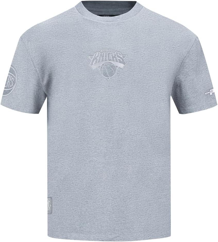 imagePro Standard NBA Mens Mens NBA Reverse French Terry Cotton Short Sleeve TeeDark Heather Gray