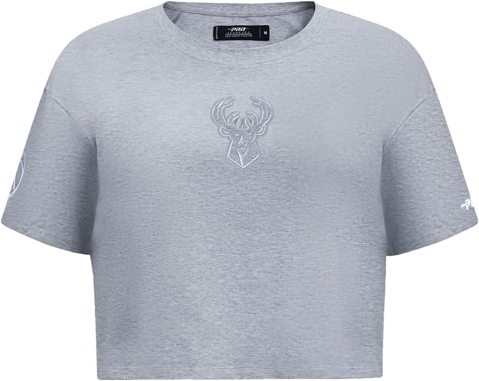 imagePro Standard NBA Womens Womens NBA Reverse French Terry Cotton Short Sleeve Boxy TeeDark Heather Gray