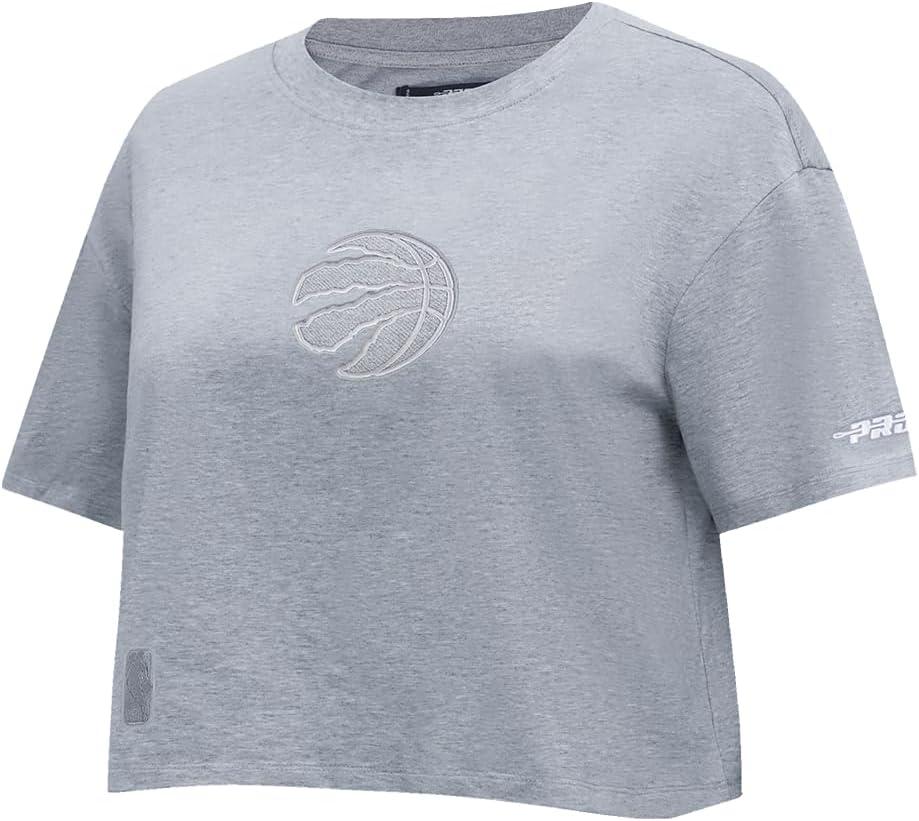 imagePro Standard NBA Womens Womens NBA Reverse French Terry Cotton Short Sleeve Boxy TeeDark Heather Gray