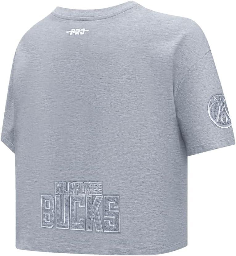 imagePro Standard NBA Womens Womens NBA Reverse French Terry Cotton Short Sleeve Boxy TeeDark Heather Gray