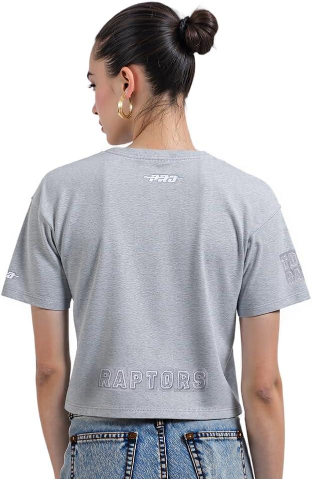imagePro Standard NBA Womens Womens NBA Reverse French Terry Cotton Short Sleeve Boxy TeeDark Heather Gray