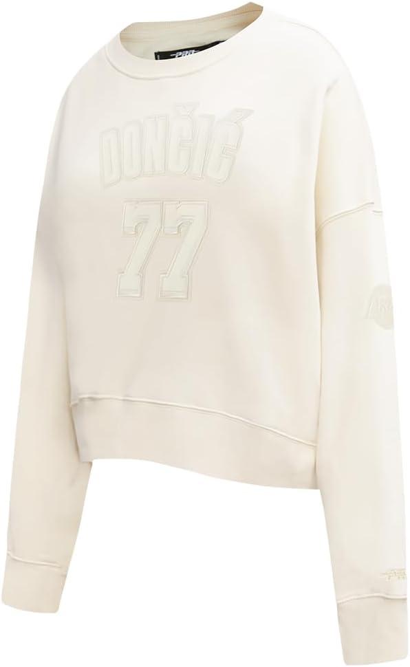 imagePro Standard Womens NBA Los Angeles Lakers Luka Doncic 77 Neutral Player Crewneck Sweatshirt Eggshell Xs
