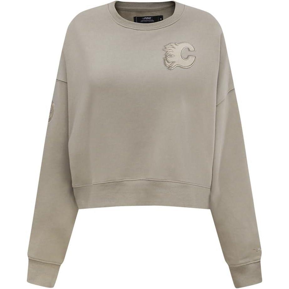 imagePro Standard NHL womens Womens Nhl Neutral Brushed Back French Terry Crewneck SweatshirtTaupe