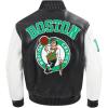 Mens NBA City Signature Leather Jacket(Black/White)