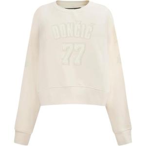 Pro Standard Womens NBA Los Angeles Lakers Luka Doncic #77 Neutral Player Crewneck Sweatshirt Eggshell Xs