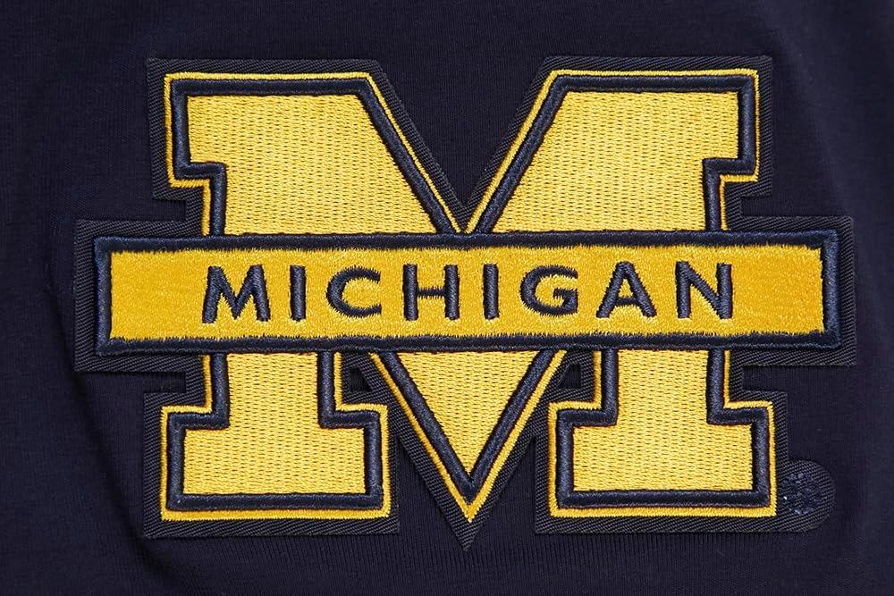 imagePro Standard Mens University of Michigan Classic Chenille Short Sleeve Tee Midnight Navy 2XL