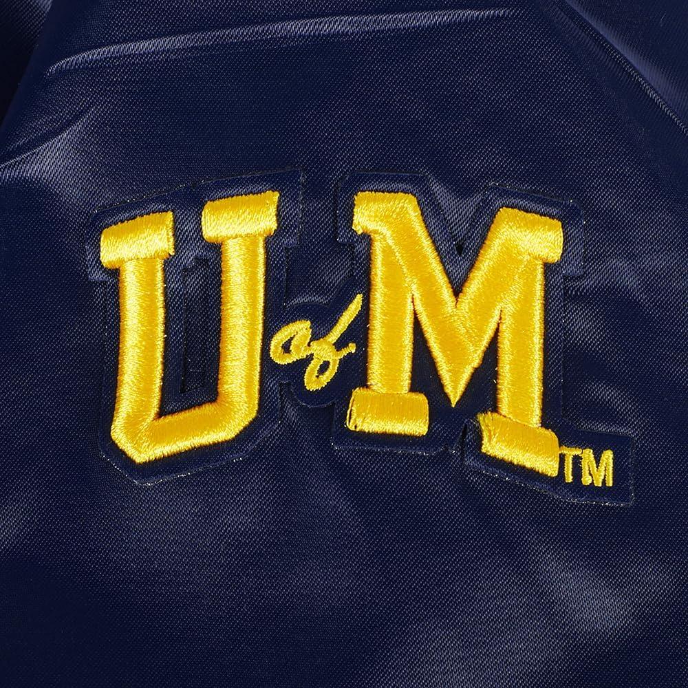 imagePro Standard Womens College University Of Michigan Classic Essentials Satin Jacket Midnight Navy Xs