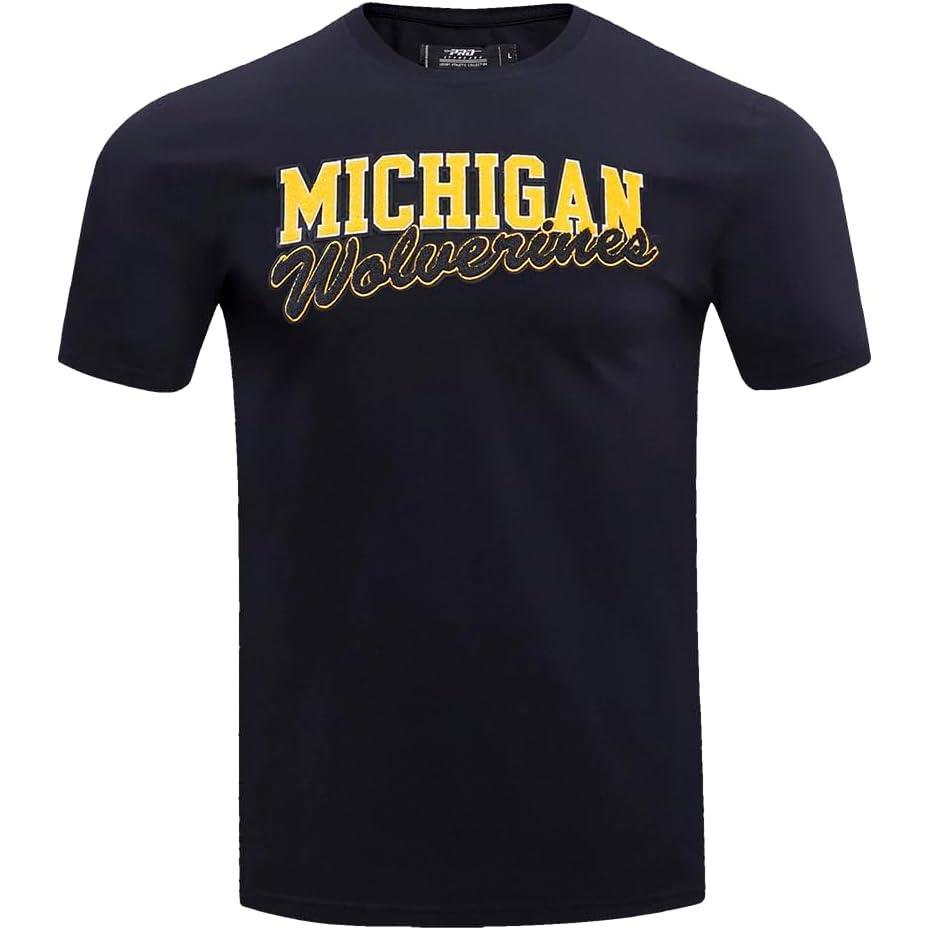 imagePro Standard Mens University of Michigan Classic Chenille Short Sleeve Tee Midnight Navy 2XL