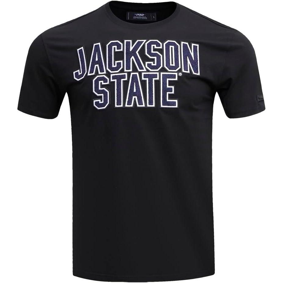 imagePro Standard Mens Jackson State University Classic Chenille Short Sleeve Tee Black 3XL