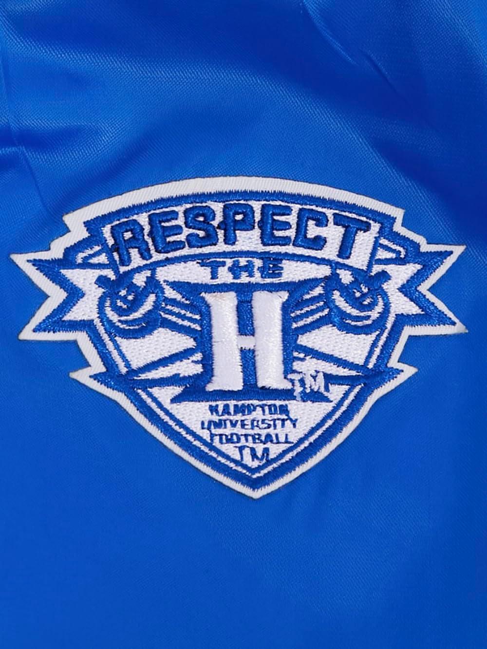 imagePro Standard Womens College Hampton University Classic Essentials Satin Jacket Royal Blue Xs