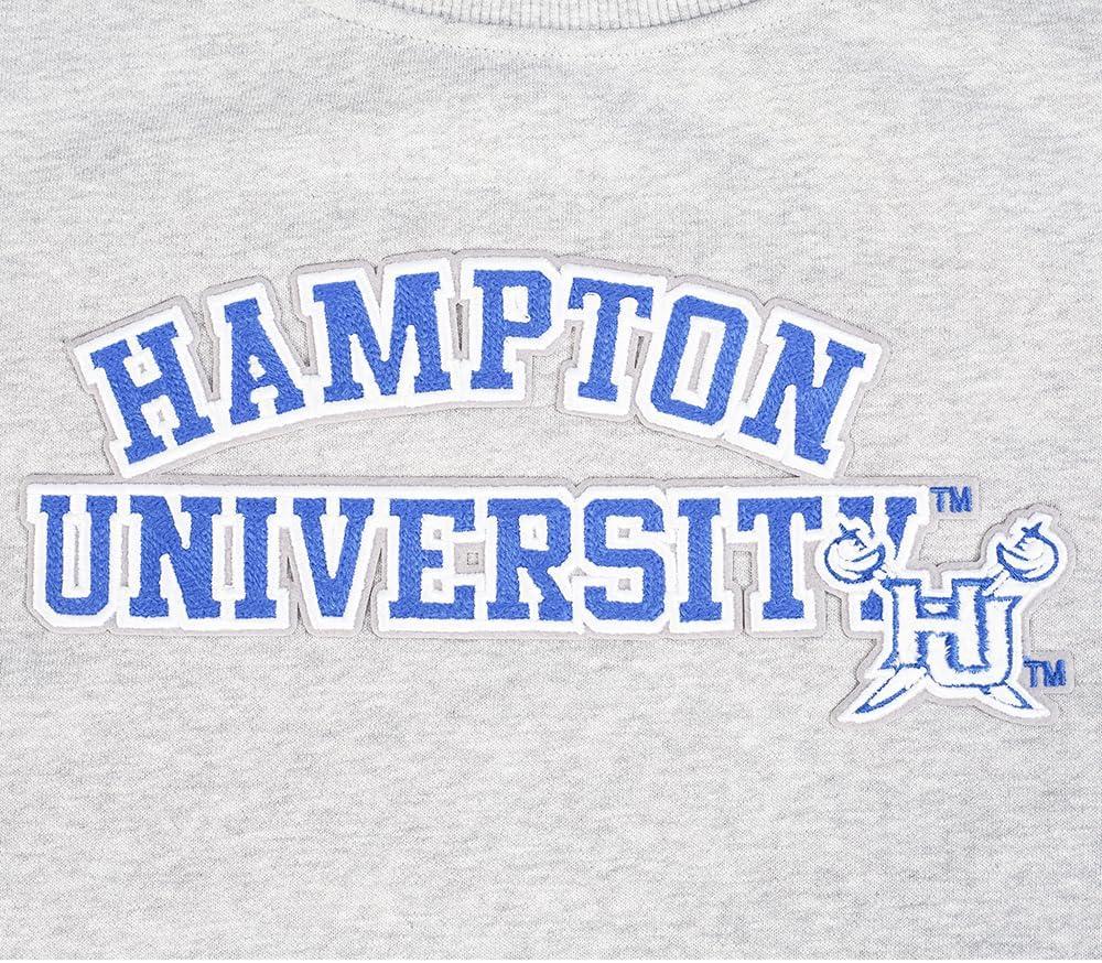 imagePro Standard Womens College Hampton University College Classic Essentials Crewneck Sweatshirt Heather Grey XS