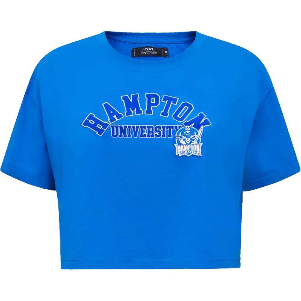 imagePro Standard Womens Hampton University Classic Essentials Short Sleeve Boxy Tee Royal Blue L