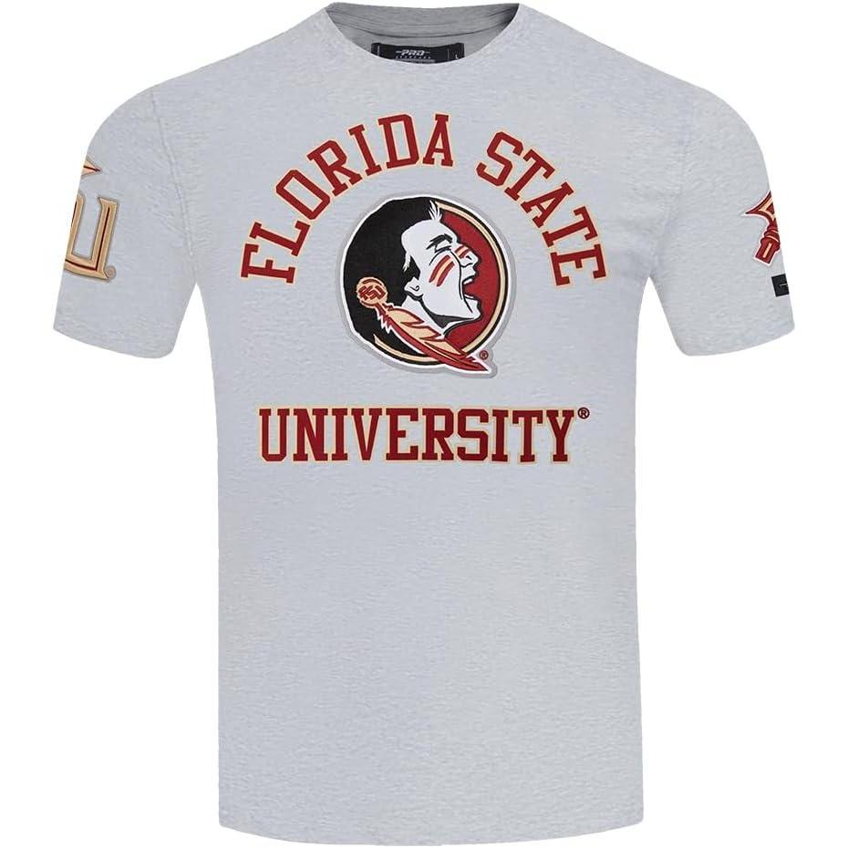 imagePro Standard Mens Florida State University Classic Chenille Short Sleeve Tee Heather Grey XL