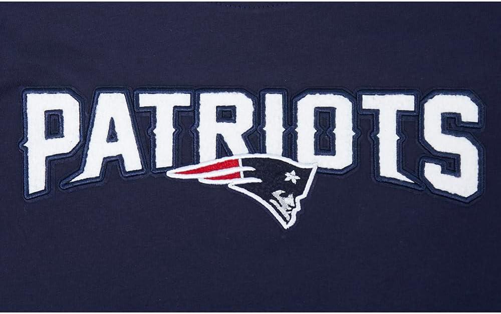 imagePro Standard Big Boys NFL New England Patriots Classic Chenille Short Sleeve Tee Midnight Navy L