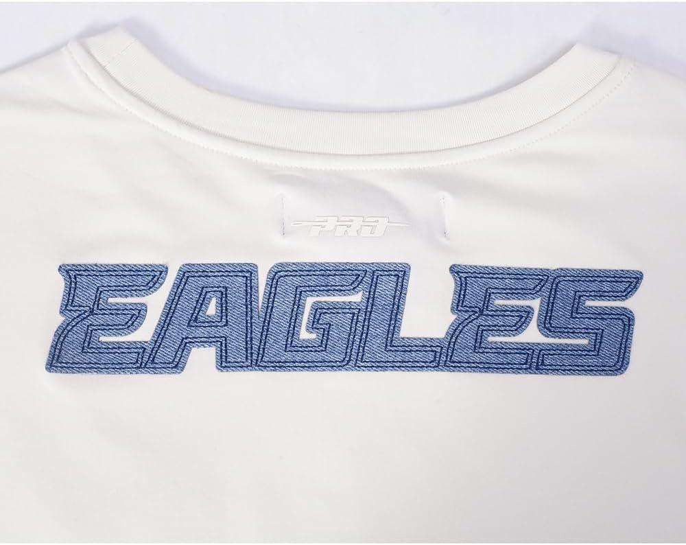 imagePro Standard Womens NFL Philadelphia Eagles Varsity Blues Short Sleeve Boxy Tee Linen XL
