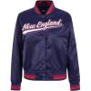 Pro Standard Womens NFL New England Patriots Script Tail Satin Jacket Midnight Navy/Red/Midnight Navy XS