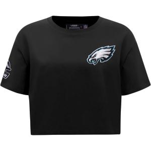 Pro Standard Womens NFL Philadelphia Eagles Mash Up Short Sleeve Boxy Tee Black XL
