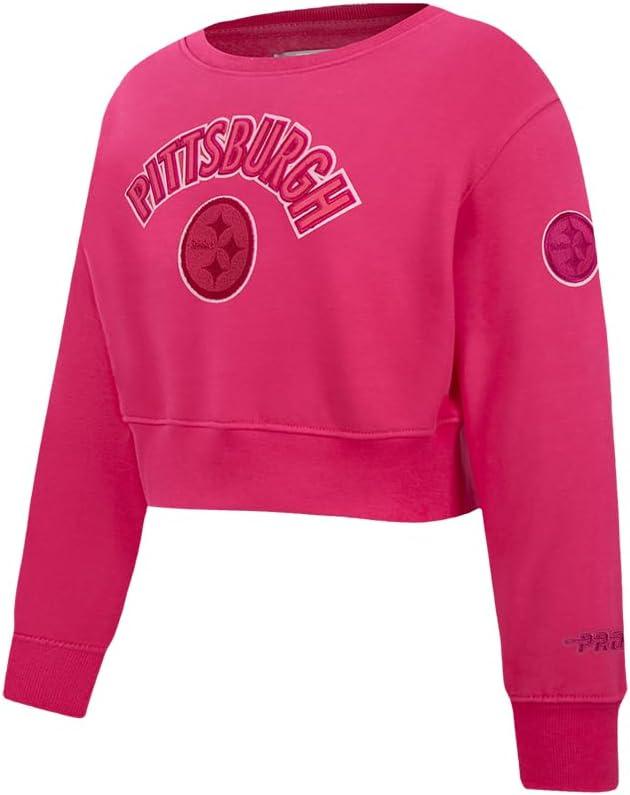 imagePro Standard Big Girls NFL Classic Triple Pink Crewneck SweatshirtBeetroot Purple
