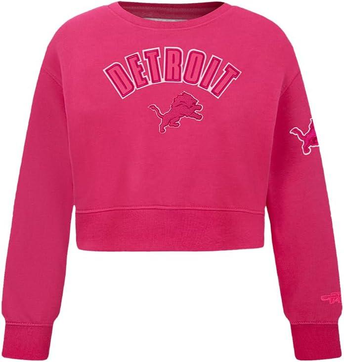 imagePro Standard Big Girls NFL Classic Triple Pink Crewneck SweatshirtBeetroot Purple