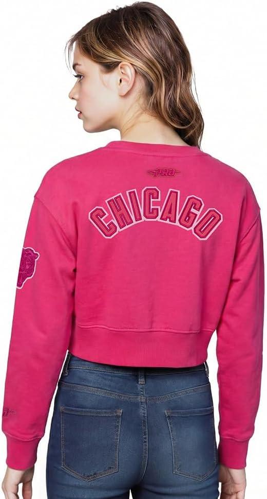 imagePro Standard Big Girls NFL Classic Triple Pink Crewneck SweatshirtBeetroot Purple